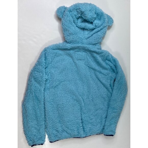 Beverly Hills Polo Club Girls Blue Hoodie Jacket Navy Lining Bear Ears Size L - Picture 2 of 3